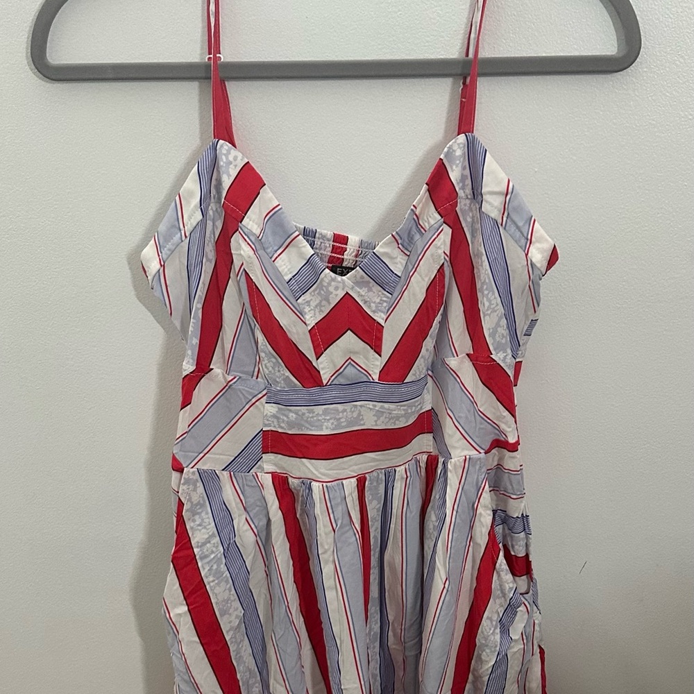 Express Red and White Striped Sundress - M